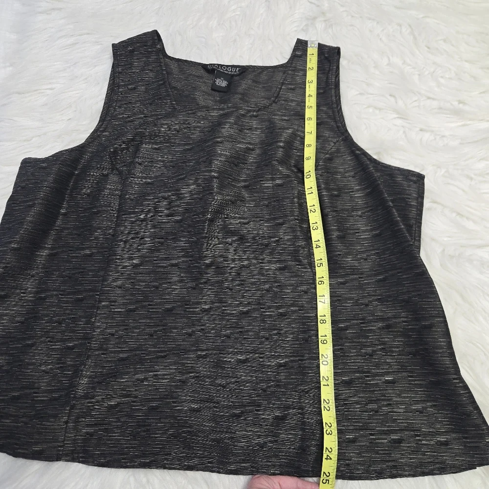 Womens Elevated Basic Minimalist 100% Silk Sleeveless Top Sz‎ 1X Square Neckline